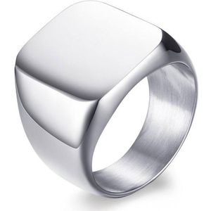 Zegelring Heren Zilver kleurig - 17-23mm - Ringen Mannen - Heren Ring Heren - Zegelring Dames - Cadeau voor Man