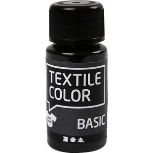 Textielverf - Kledingverf - Zwart - Basic - Textile Color - Creotime - 50 ml