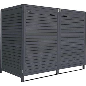 Kliko Ombouw Dubbel - 114x133x77 cm - Containerberging - Containerkast Voor 2 Kliko’s - Zwart