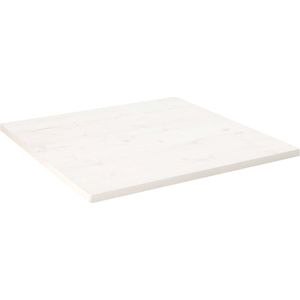 VidaXL Vierkant Tafelblad 80x80x2,5 cm Massief Grenenhout Wit