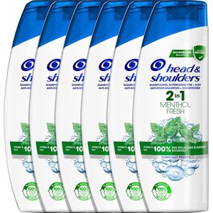 Head & Shoulders Menthol Fresh 2in1 Anti-Roos Shampoo & Conditioner - 6 x 270ml - Voordeelverpakking