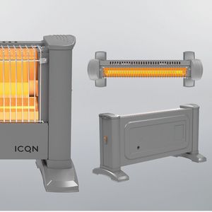 ICQN Infrarood Kachel, Elektrische Verwarming - Energiezuinig - IP20 - Elegant Grijs