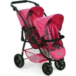 Tweeling Poppenwagen Vario Star Pink