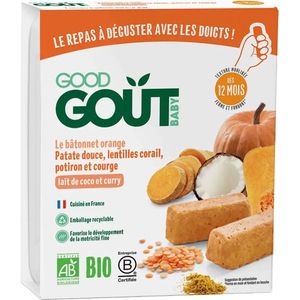 Good Goût Sinaasappelsticks Zoete Aardappel Linzen Koraal Pompoen Pompoen Vanaf 12 Maanden Biologisch 6 Sticks