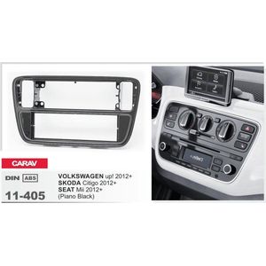 1-DIN SKODA Citigo 2012+ / VOLKSWAGEN up! 2012+ / SEAT Mii 2012+ (Piano Black) inbouwpaneel Audiovolt 11-405