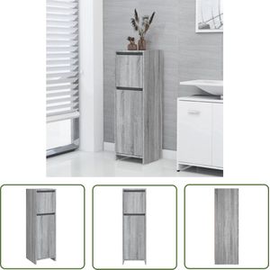 The Living Store Badkaast - Toiletkast - 30x30x95 cm - grijs sonoma eiken