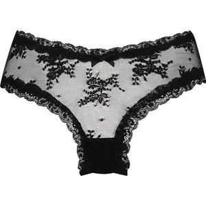 Hunkemöller Dames Lingerie Brazilian V-shape Mesh - Zwart - maat S