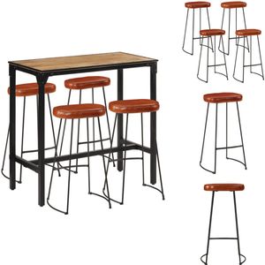 vidaXL Barset - Barsets - Bar Set - Bistroset - 5-delige Barset massief ruw mangohout en metaal