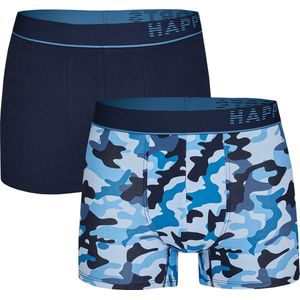 Happy Shorts 2-Pack Boxershorts Heren Camouflage Blauw - Maat XL