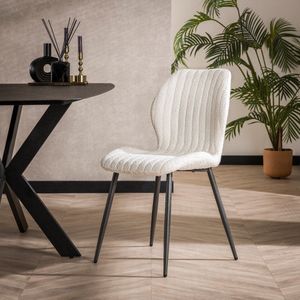Varadero eetkamerstoel bouclé wit