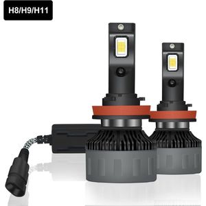 TLVX H9 Premium High Power LED lampen 31.200 Lumen 6000k Helder Wit licht (set 2 stuks) CANBUS EMC adapter, Extra Fel Wit licht, CSP LED CHIP 100 Watt Auto, Dimlicht - Grootlicht – Mistlicht -Koplampen - Autolamp - Autolampen - 12V - APK Lichtbeeld