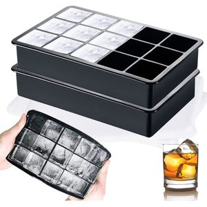 Selbro ® Siliconen IJsblokjesvorm Set met Deksel voor Diverse Dranken en Snacks