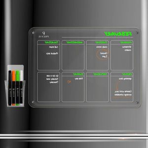 Magneetbord voor koelkast - weekplanner - 1 stuk - transparant - acryl - A3