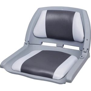 In And OutdoorMatch Bootstoel Frida - 52,1x45,7x40,8 cm - Kunstleer - Grijs en Wit - Waterdicht