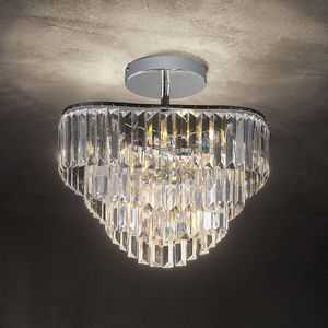 Lindby - plafondlamp - 4 lichts - ijzer, acryl - H: 34 cm - E14 - chroom