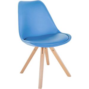 In And OutdoorMatch Stoel Sarai - Blauw - Kunstleer - Comfortabele zit - Hoogwaardige bekleding - Stijlvolle stoel - Klassieke uitstraling