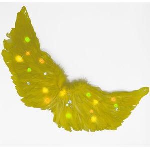 Engelen Vleugels Geel Met Lichtjes - Mini