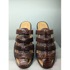 A Brand Footwear - Heren Sandalen - Mannen Sandalen - 100% Echt Leer - Romeinse Stijl - Cognac Bruin - Maat 42
