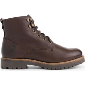 Travelin' Stalon Dames - Leren Veterschoenen - Wol gevoerde boots - Donkerbruin leer