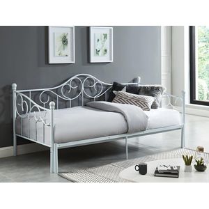 Onderuitschuifbed SEBILLE - Metaal - 90 x 200 cm - Wit L 208.5 cm x H 99 cm x D 181 cm