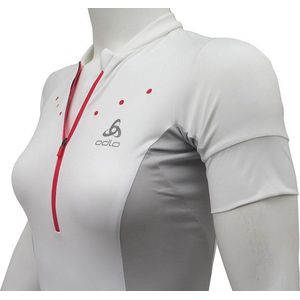 Odlo Stand-Up Collar S/S 1/2 Zip Gavia 410891-10000, Vrouwen, Wit, T-shirt, maat: XL