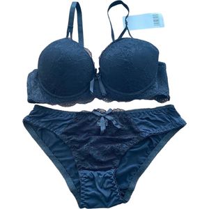 Dames bh set push up 75B zwart