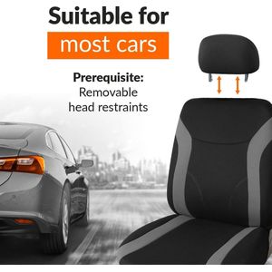 Upgrade4cars Autostoelhoezen voorstoelen zwart grijs