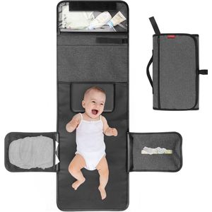 Aankleedkussen draagbare luiermat - opvouwbare reisaankleedmat met opbergvakken voor baby's - thuis of onderweg verschoonmand