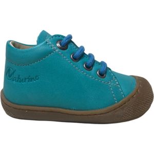 Naturino mt 18 veter bumper effen lederen schoenen Cocoon turquoise