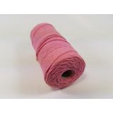 Katoen macrame touw spoel nummer 16 - +/- 1.5 millimeter dik - 100gram - roze - +/- 110 meter