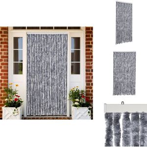 vidaXL Vliegengordijn - Vliegengordijnen - Vliegengordijn Deur - Deurgordijn - Vliegengordijn 100x230 cm chenille zilver
