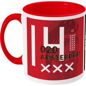 Ajax Mok - Johan Cruijff 14 - Koffiemok - Amsterdam - 020 - Voetbal - Beker - Koffiebeker - Theemok - Rood - Limited Edition
