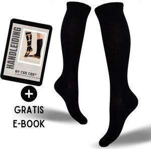 Compressiekousen 1 Paar - Steunkousen Vrouwen en Mannen - Compressie sokken - Hardloopsokken - Sportsokken - Zwart - Maat 41-45 L/XL