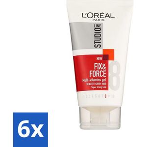 L'Oréal Paris - Studio Line Essentials - Fix & Force - Gel - Super Strong - 150 ml - Voordeelverpakking - 6 stuks