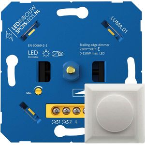 Ledmatters - Inbouw LED Dimmer 230 Volt Inclusief Wit Afdekraam