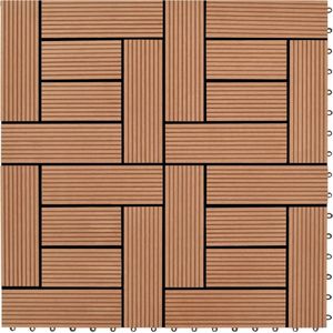 The Living Store WPC terrastegels - 30x30 cm - bruin hout-kunststof-composiet