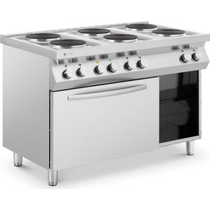 Royal Catering Gastro Elektrisch Fornuis - 15600 W - 6 Platen - met Heteluchtoven - Onderkast