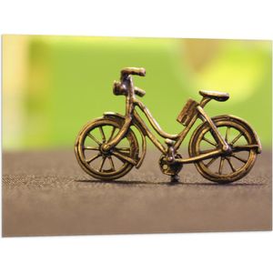 WallClassics - Vlag - Miniatuurbeeld van Gouden Fiets - 80x60 cm Foto op Polyester Vlag