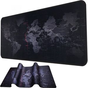 Bureau onderlegger - Wereldkaart - Muismat - Wereldkaart - Gaming muismat - Anti-Slip - XXL - 80x30 - voor Laptop/Muis/Toetsenbord -