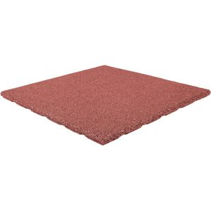 Terrastegels rubber | Rood | Per 1 m² | 4 stuks | 50x50cm | Dikte 2,5cm