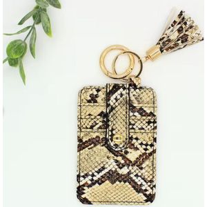 Portemonnee - Pasjeshouder met sleutelring - Dames - Snake Print - Creditkaardhouder - sleutelhanger