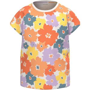 Name it t-shirt meisjes - multi - bloem - NKFvigga - maat 122/128
