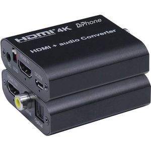 DrPhone HA4 HDMI 1.4 + Audio HD Converter – 4096x2160 @30Hz -EDID-Optische & Coaxiale Audio-uitgang Naar Versterker Of Luidspreker – Zwart