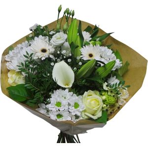 Boeket Kim Large Wit ↨ 45cm - bloemen - boeket - boeketje - bloem - droogbloemen - bloempot - cadeautje