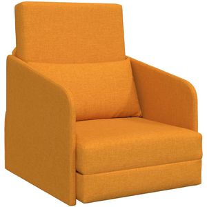 vidaXL - Vloer - Sofa - Bed - 2-in-1 - Donker - Geel - 65x80x83 - cm - Stof