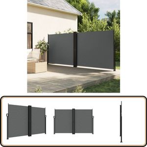 vidaXL Uittrekbaar Windscherm 160x600 cm Antraciet Windscherm - Balkon - Terras - Privacy - Zonnewering
