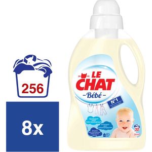 Le Chat Gel Bebe - Vloeibaar Wasmiddel - Voordeelverpakking - 8 x 32 Wasbeurten