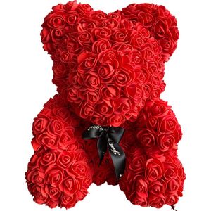 Rozen Beer Rood XL 40 cm - Rozen Teddybeer - Rose Bear - Rozenbeer - Valentijn - Romantisch Cadeau