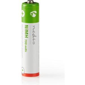 Nedis Oplaadbare NiMH-Batterij AAA - 1.2 V DC - 700 mAh - Voorgeladen - 2-Blister