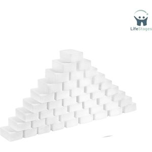 LifeStages - Wonderspons - 50st Vuilwisserspons - Magische Spons - Wonder Spons Witte Schoonmaak Spons - Melamine Spons voor Huishoudelijke Keuken Muur - Schoen Spons